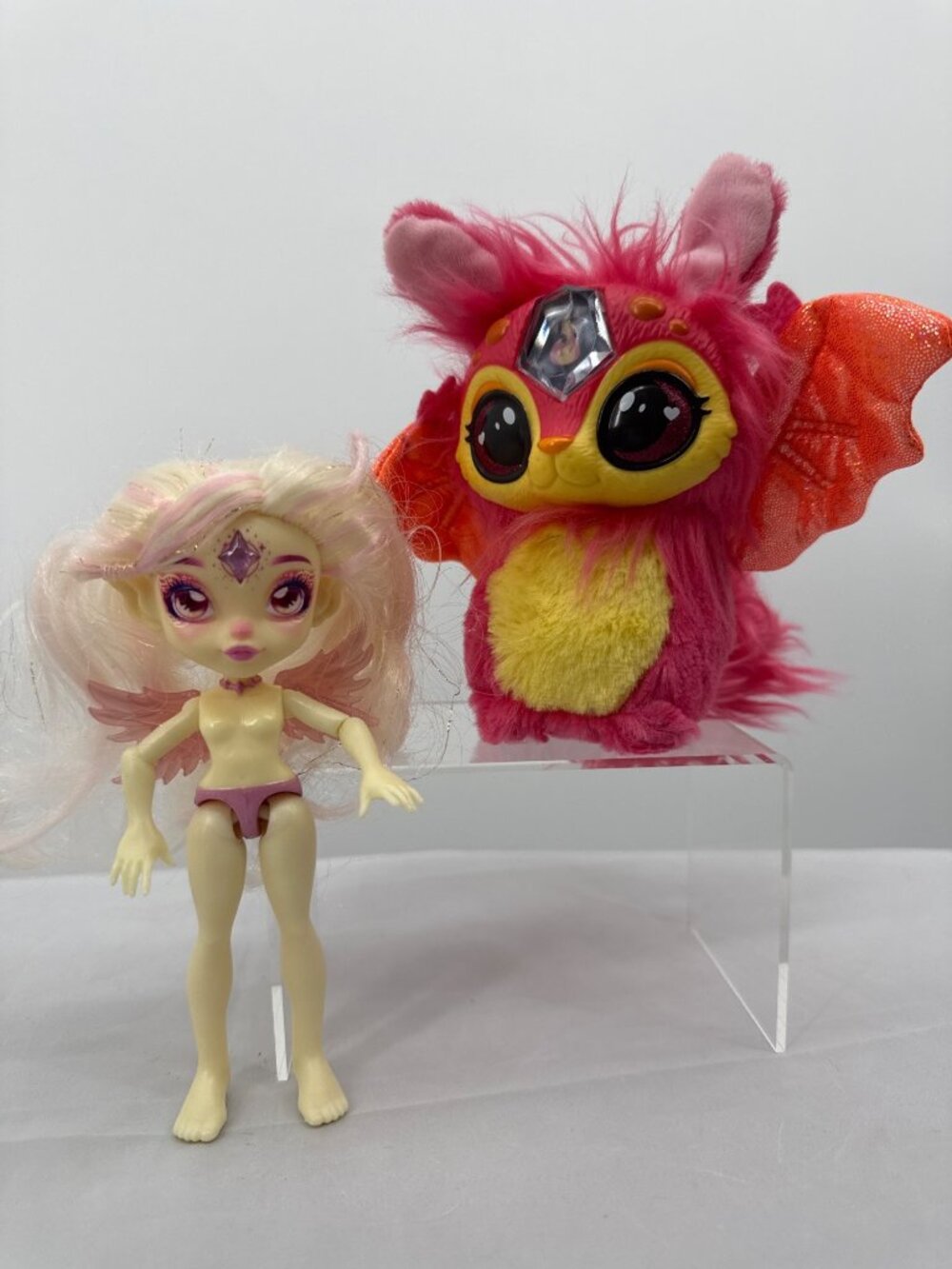 Magic Mixies Lot Angelica Pixling Doll & Fire Mixie Plush Shimmerverse Fantasy